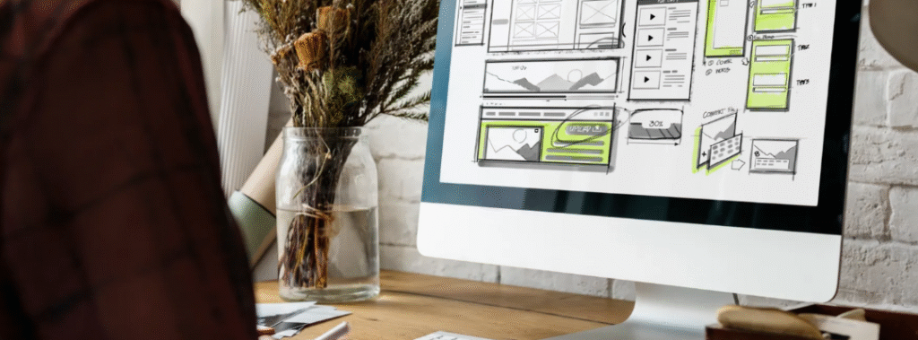 Business owner preparing for a website redesign using content and branding audit