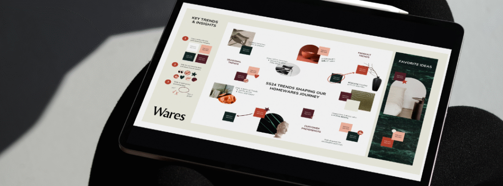 A computer screen with branding information, illustrating a brand voice guide for a small business.