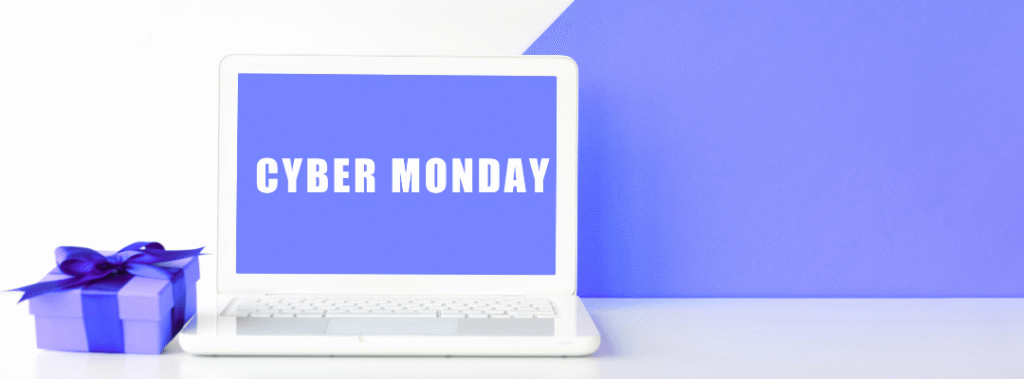 Cyber Monday creative fixes illustrating by a computer showing "Cyber Monday" on the screen. cCyber monday creative tweaks can have rapid, high-impact improvements to conversion, boost sales, and prep your site fast.