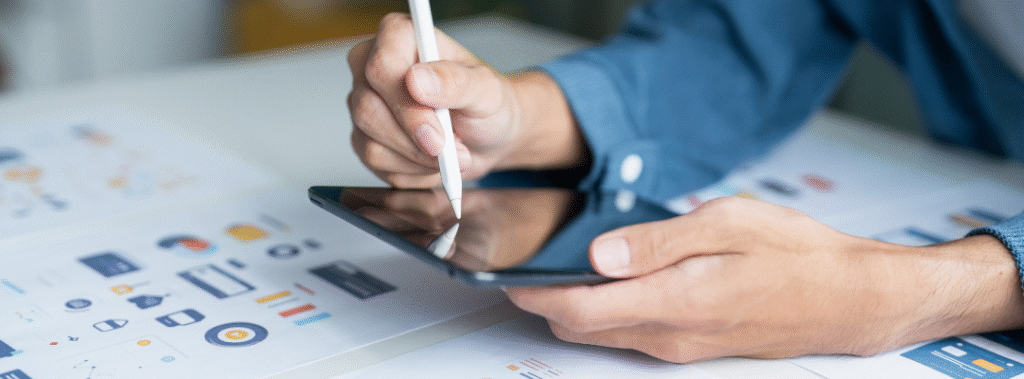 A designer working on Mobile-First UX Tweaks to improve the design and usability of their site.