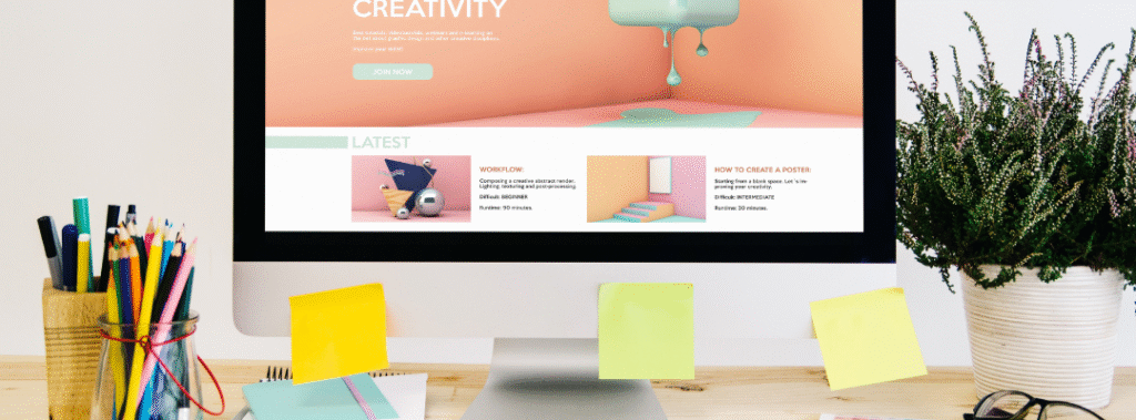 A web designer's computer, illustrating different web design wins that drive real results.