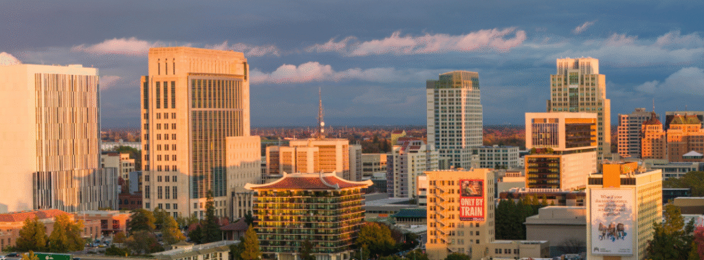 Sacramento skyline, illustrating the importance of Sacramento Nonprofit Branding.