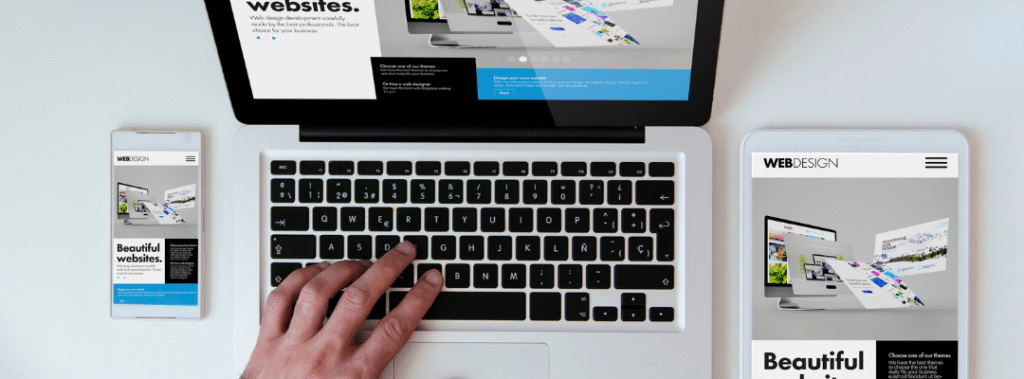 Web designer working on website showing how improving site speed can help boost rankings and drive conversions.